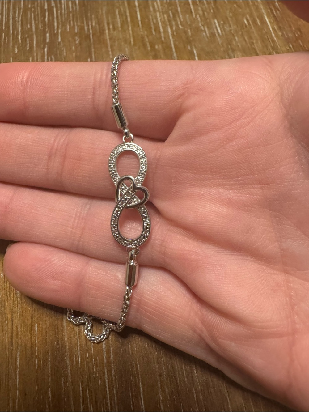 Sterling Silver Infinity Slider Bracelet in Silver - Picture 3 of 3